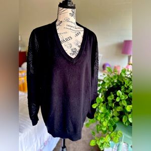 Lane Bryant Black V-neck
